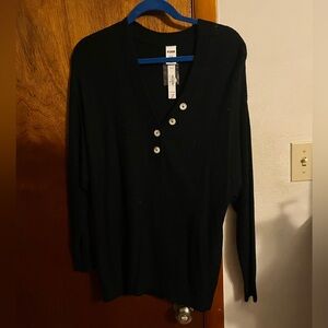 PINK Victoria's Secret Black V-Neck Sweater
